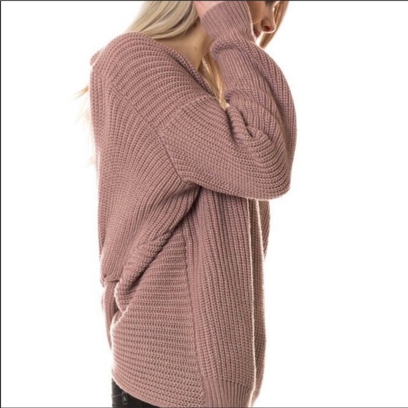 LOVE TREE Twist Back Sweater Sz M - Picture 2 of 10